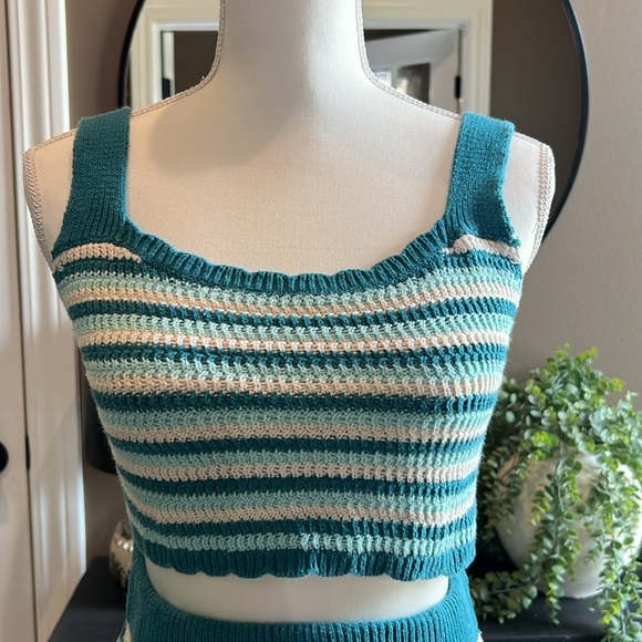 WILD FABLE 2 Pc. Striped Skirt & Crop Top Set Size Small - Picture 4 of 13